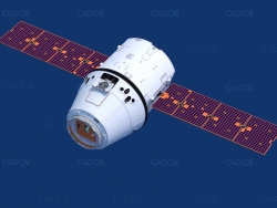 天龙号太空船太空卫星C4D模型spacex dragon