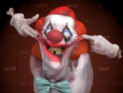 小丑做鬼脸C4D模型 clown