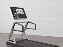 C4D跑步机减肥运动健身器材走步机健身房健身器材