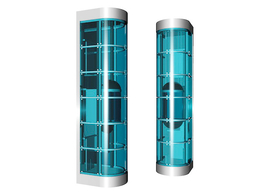 厢体式观光电梯C4D模型 Sightseeing lift