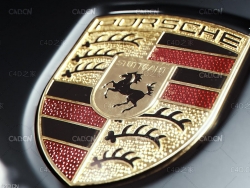 C4D保时捷金属车标渲染模型