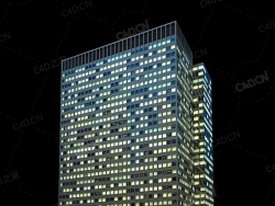夜间摩天大楼办公楼写字楼C4D模型 Archmodels Vol.103_Night Skyscrapers - model-18