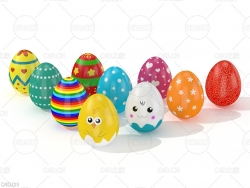 10款复活节彩蛋C4D模型 Easter eggs 10 Styles VR / AR / low-poly 3d model