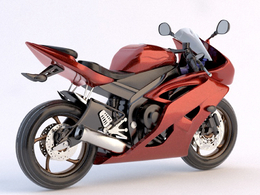 雅马哈红色摩托车C4D模型 Yamaha