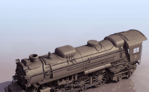 蒸汽火车、蒸汽机车C4D模型 Steam locomotive 3D model