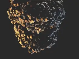 C4D骷髅头汇聚动画工程 Skull Loop