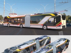 C4D城市公交车电动混合动力无轨电车模型 Electric Hybrid Trolleybus