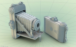 风箱式照相机C4D模型 Folding camera