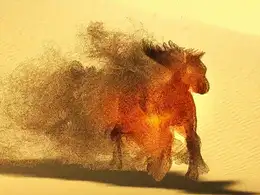 C4D用粒子做的奔跑中被沙化的马工程文件 Cinema 4D Thinking Particles Emitter