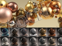 500多个C4D RS红移渲染器玻璃金属塑料木纹石材布料流体材质预设合集 Redshift Shader