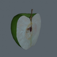 水果模型：半块苹果C4D模型 Apple's 3D model