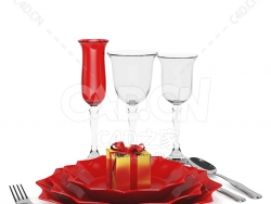 圣诞餐具酒杯刀叉盘子 CHRISTMAS DINING SET