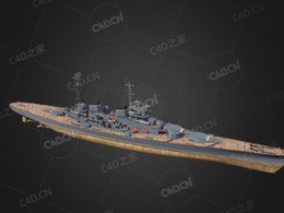 苏联海军斯大林格勒号巡洋舰C4D模型下载Stalingrad 3d model