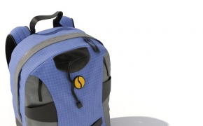 蓝色精致背包模型Delicate blue knapsack model