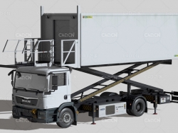 机场升降餐饮卡车C4D模型 Airport Catering Truck 3D mode