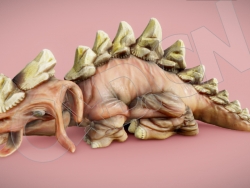 爬在地上的星际怪异生物棱背龙史泰吉C4D模型 steggy