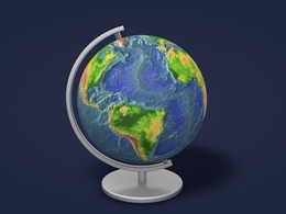 地球仪C4D模型 Globe 3d model