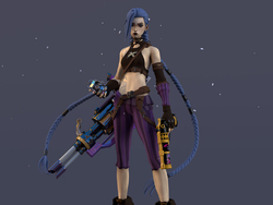 长辫子特战队员现代女性模型JinX3D model