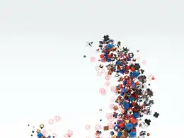 C4D模型元素汇聚成月芽动画工程 Medialuna C4D Project