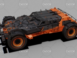 科幻机械概念汽车C4D模型 Sci-Fi Mechanical Concept Car