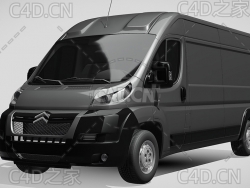 雪铁龙封闭式玻璃面包车货车2006-2014款C4D汽车模型下载