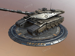 C4D科幻重武器坦克战车履带式坦克模型RTS Medium Tank
