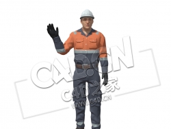 C4D戴安全帽的维修工人公路养护人员模型 stropalschik