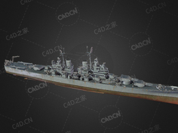 美国海军巴尔的摩号重型巡洋舰C4D模型下载Baltimore 3d model