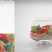 一盘橡胶糖C4D模型 Rubber sugar 3D model