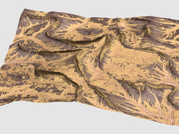 黄色褶皱山脉地形Osiris Terrain