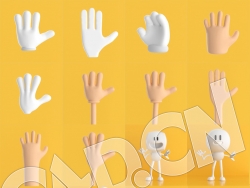 25个C4D卡通角色手胳膊腿躯干模型预设包含绑定 Arms and Legs pack Cinema 4D Rigged