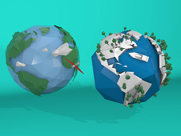 两个低面多边形地球c4d模型3D Model Low-Poly Earth Globe