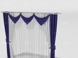 C4D室内半透明纱窗窗帘模型 Curtain 3D Model-35