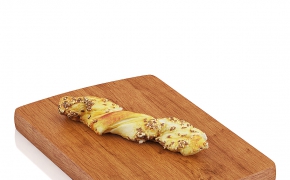 案板面包C4D模型 3D HALF-EATEN LONG ROLL WITH GRAINS