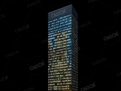 夜间摩天大楼办公楼写字楼C4D模型 Archmodels Vol.103_Night Skyscrapers - model-14
