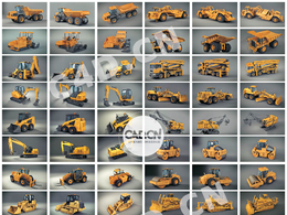 20辆高精度重型工程车辆C4D模型 Heavy Machines
