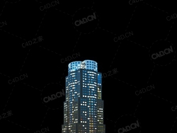 夜间摩天大楼办公楼写字楼C4D模型 Archmodels Vol.103_Night Skyscrapers - model-58