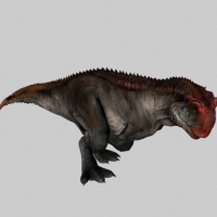 蹭头的恐龙3d模型 （带绑定及动作）Dinosaur 3d model-netted idleCrouch