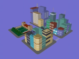 低面城市楼房C4D模型 Low poly House pack