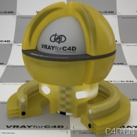 vray for c4d材质：Cool Yellow SSS Plastic 001
