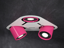 室内灯具模型：内嵌式三筒射灯