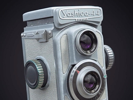 雅西卡Yashica x2双反相机C4D模型 （vray for c4d 1.9）