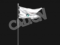 C4D两角旗公司形象旗企业旗飘扬动画工程模型 flag