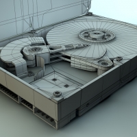 IDE电脑硬盘3D模型 IDE Hard Drive