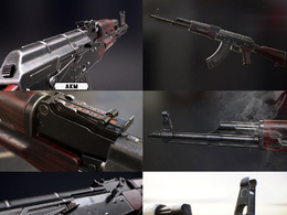 AKM自动步枪C4D模型 AKM - Model and Textures