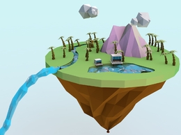 C4D练习 临摹教程低面场景工程文件0802