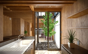 木屋洗手间一角C4D Vray渲染工程