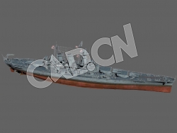 C4D美国海军舰船军舰潜艇-北卡罗来纳级战列舰模型 North Carolina 1942 3d Model