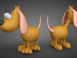 小黄狗卡通形象C4D模型 The yellow dog cartoon 3D model