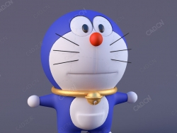 日本卡通动漫电影哆啦A梦机器猫角色C4D模型Doraemon cycles
